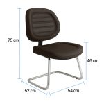 Cadeira Executiva COSTURADA Base em “S” Cromada – 31016 Kairós Office Cadeiras Fixas 14