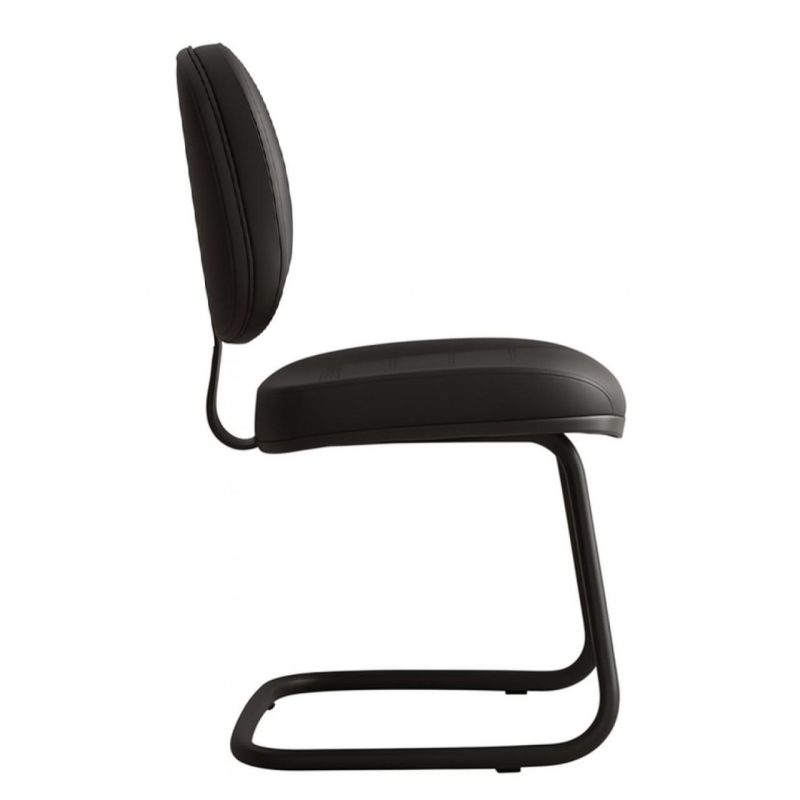 Cadeira Executiva Costurada Base em “S” PRETA – Corino Preto – 31014 Kairós Office Cadeiras Fixas 4