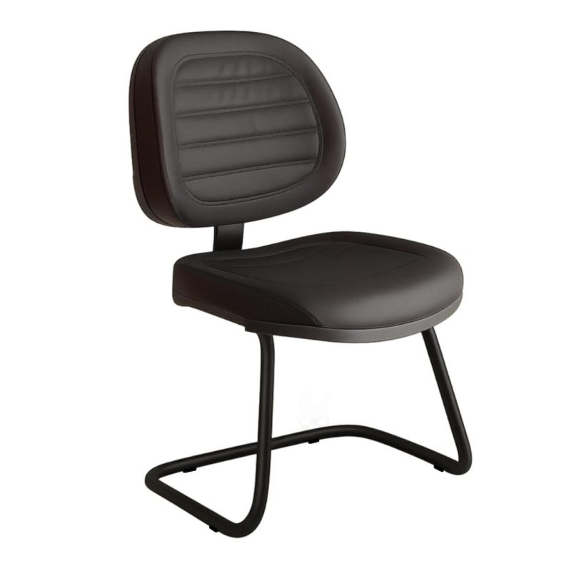 Cadeira Executiva Costurada Base em “S” PRETA – Corino Preto – 31014 Kairós Office Cadeiras Fixas 5
