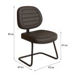 Cadeira Executiva Costurada Base em “S” PRETA – Corino Preto – 31014 Kairós Office Cadeiras Fixas 15