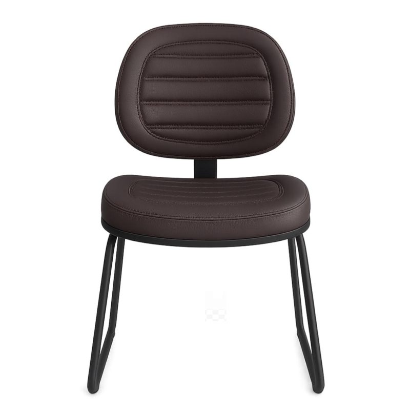 Cadeira Executiva Costurada Base Trapézio – Corino Preto – 31031 Kairós Office Cadeiras Fixas 3