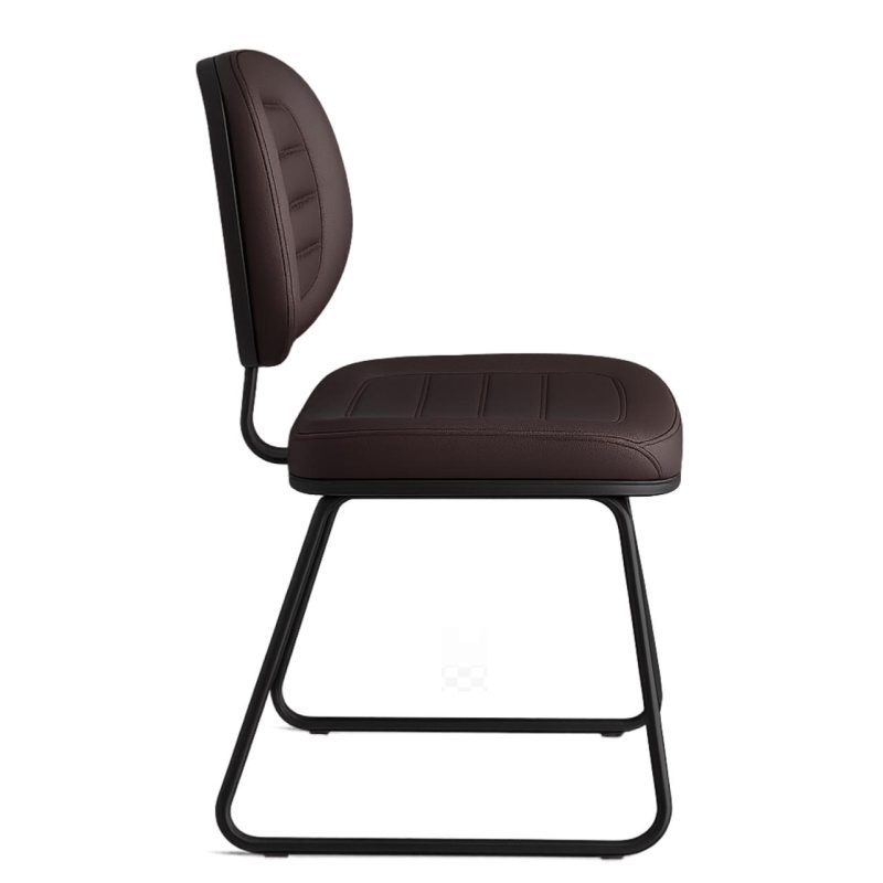 Cadeira Executiva Costurada Base Trapézio – Corino Preto – 31031 Kairós Office Cadeiras Fixas 4