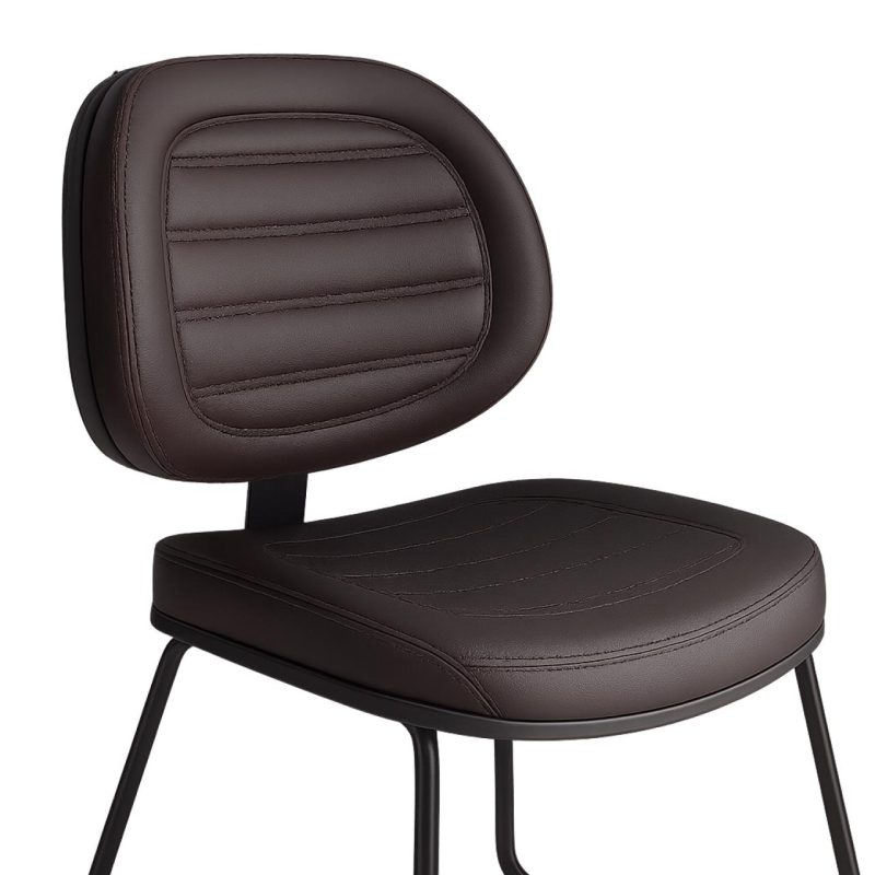 Cadeira Executiva Costurada Base Trapézio – Corino Preto – 31031 Kairós Office Cadeiras Fixas 5