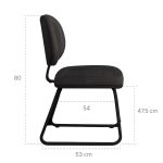Cadeira Executiva Costurada Base Trapézio – Corino Preto – 31031 Kairós Office Cadeiras Fixas 13