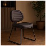 Cadeira Executiva Costurada Base Trapézio – Corino Preto – 31031 Kairós Office Cadeiras Fixas 15