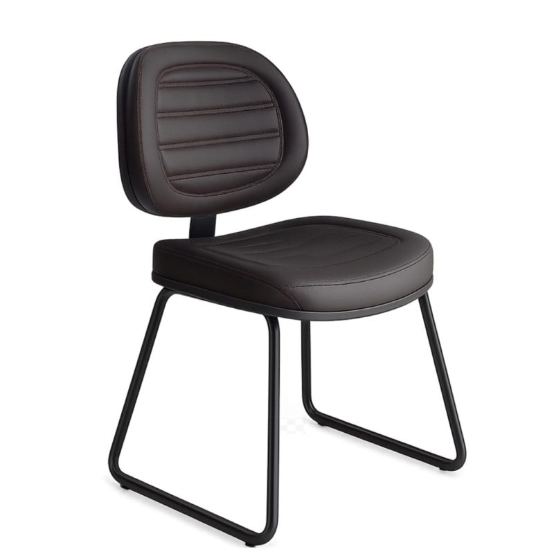 Cadeira Executiva Costurada Base Trapézio – Corino Preto – 31031 Kairós Office Cadeiras Fixas 2