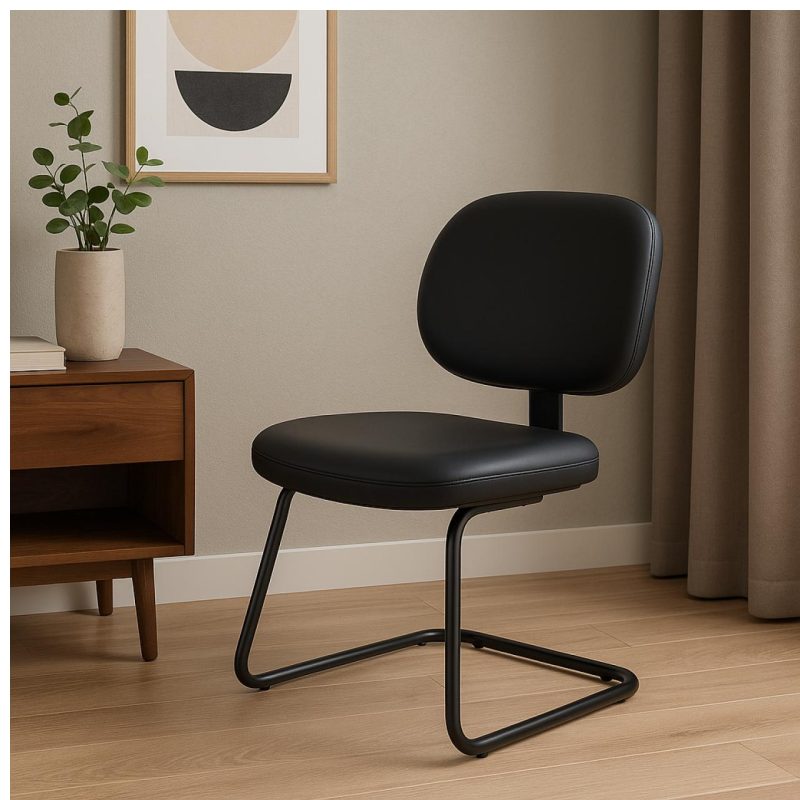 Cadeira Executiva LISA Base em “S” – Corino Preto – 31013 Kairós Office Cadeiras Fixas 9