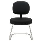 Cadeira Executiva LISA Base em “S” CROMADA – Corino Preto – 31015 Kairós Office Cadeiras Fixas 10
