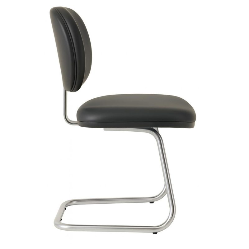 Cadeira Executiva LISA Base em “S” CROMADA – Corino Preto – 31015 Kairós Office Cadeiras Fixas 4
