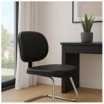 Cadeira Executiva LISA Base em “S” CROMADA – Corino Preto – 31015 Kairós Office Cadeiras Fixas 15