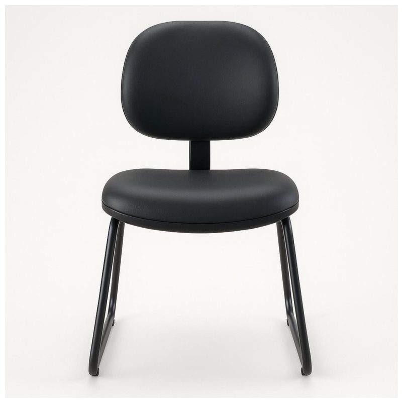 Cadeira Executiva LISA Base Trapézio – Corino Preto – 31030 Kairós Office Cadeiras Fixas 3