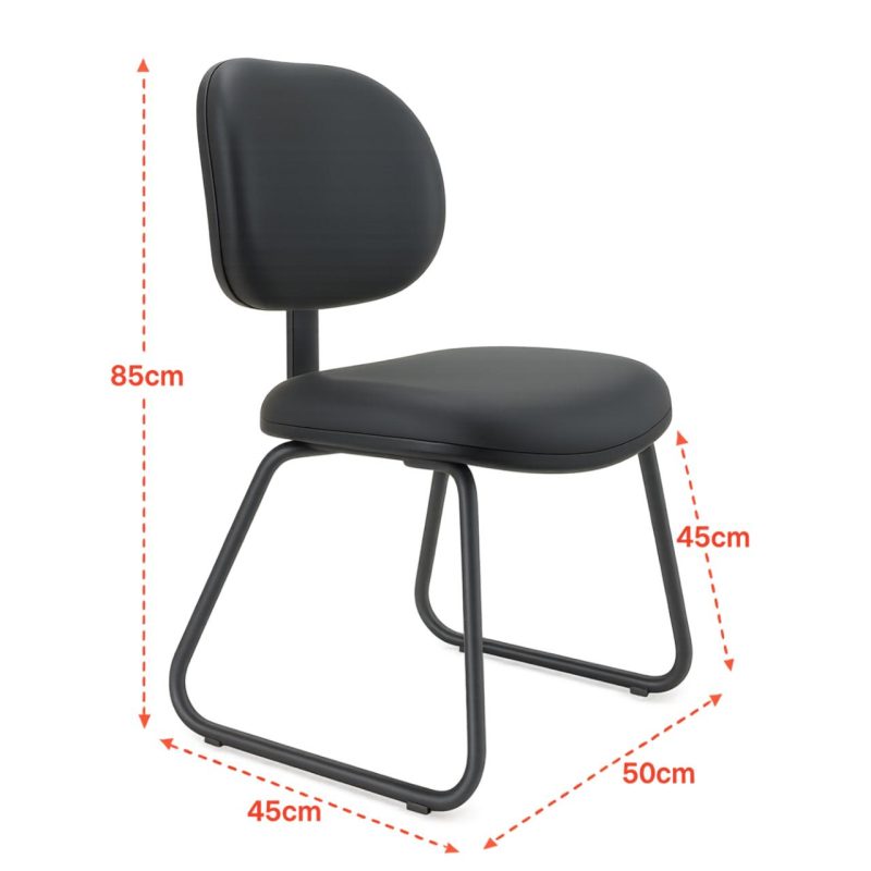 Cadeira Executiva LISA Base Trapézio – Corino Preto – 31030 Kairós Office Cadeiras Fixas 6