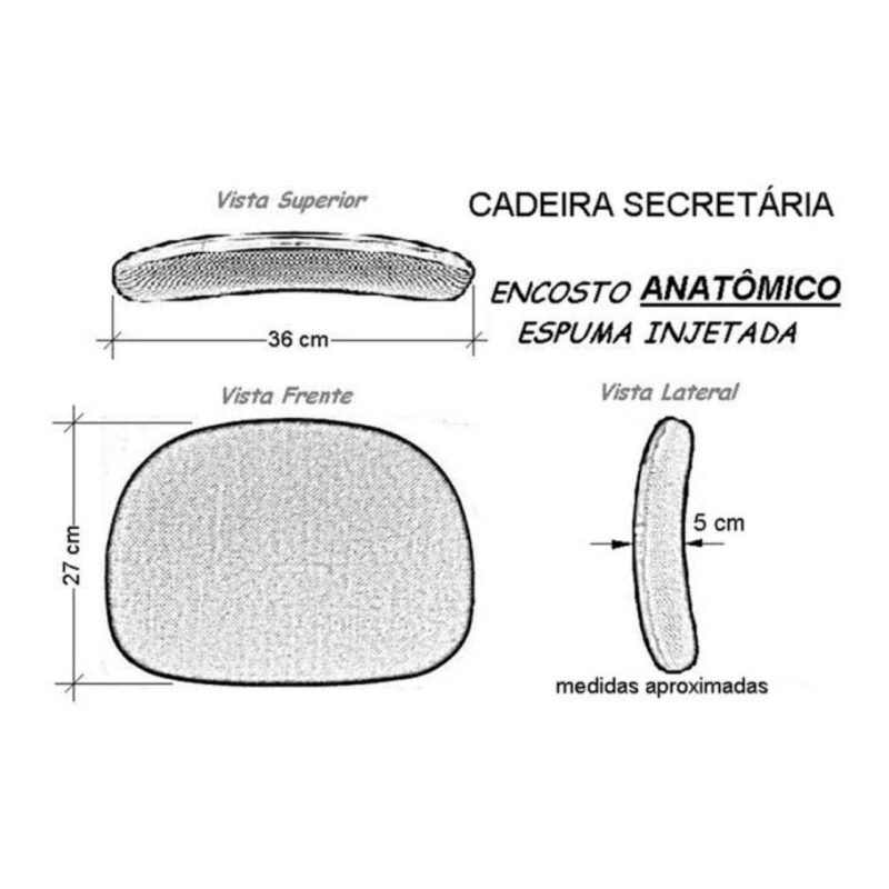 Cadeira CAIXA Secretária (Aranha PMD) – Cor Preta 34001 KAIRÓS OFFICE Cadeira Caixa 4