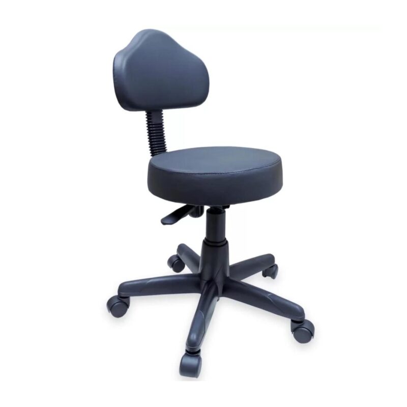 Cadeira Mocho com Encosto – Corino Preto 32983 Kairós Office Secretária 4
