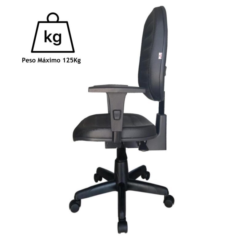 Cadeira Diretorzinha Back System Costurado C/ Braços Reguláveis – Cor Preto 32996 KAIRÓS OFFICE Diretorzinha 5