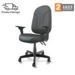 Cadeira Presidente PLUS BACK SYSTEM Baixa Costurada c/ Braços Reguláveis – Corino Preto 32974 KAIRÓS OFFICE Presidente 11