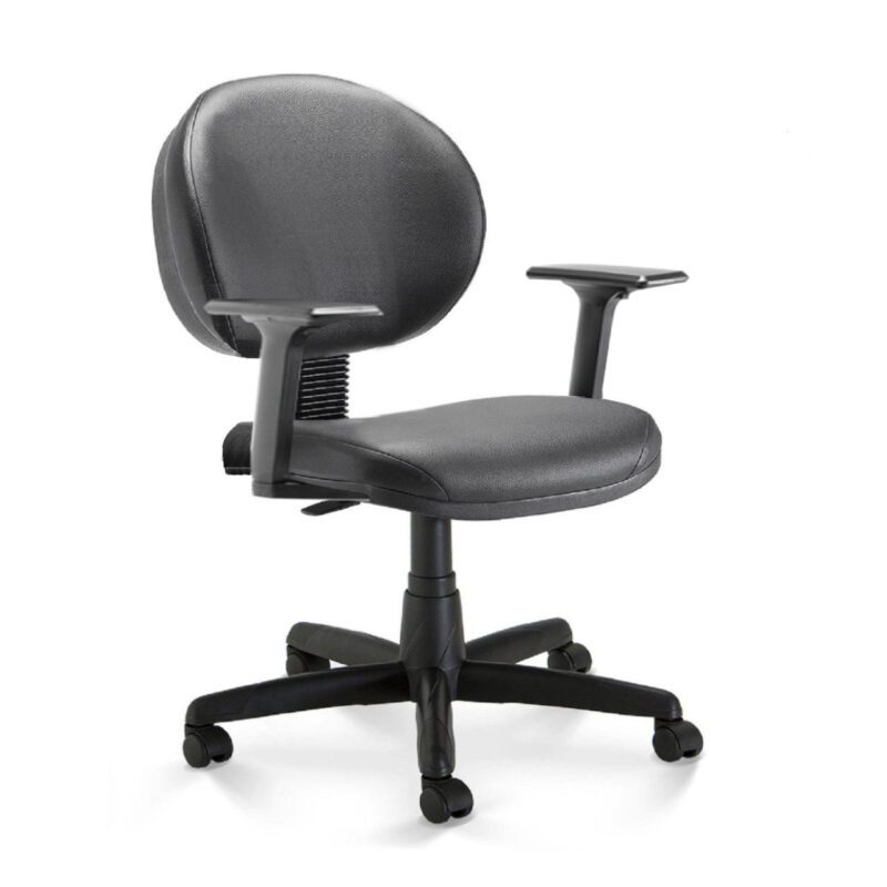 Cadeira de Escritório Executiva PLUS c/ Braços Reguláveis – Corino Cor Preto 32970 Kairós Office Executiva 2