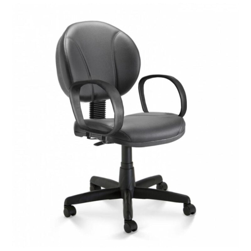 Cadeira Executiva PLUS COSTURADA c/ Braço Corsa – CORINO – COR PRETO – 32978 Kairós Office Executiva 2