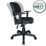 Cadeira Executiva Back System COSTURADA com Braços Reguláveis – Cor Preta – 31008 KAIRÓS OFFICE Executiva 10