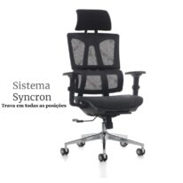 Cadeira Presidente Tela MK – 4011 – COR PRETO 30038 KAIRÓS OFFICE Cadeira de Tela