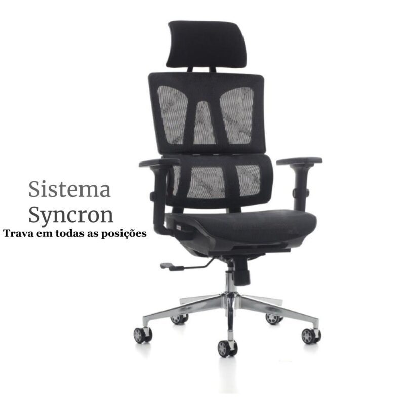 Cadeira Presidente Tela MK – 4011 – COR PRETO 30038 KAIRÓS OFFICE Cadeira de Tela 2