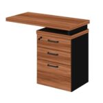 Mesa AUXILIAR c/ 03 Gavetas Pedestal NOGAL SEVILHA/PRETO – 21421 KAIRÓS OFFICE Linha 40 mm 9