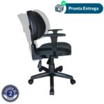 Cadeira Executiva Back System Lisa c/ Braços reguláveis – Cor Preta 31006 KAIRÓS OFFICE Executiva 10