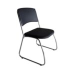 Cadeira Interlocutor Level Cromada – Cor Preto – (EMPILHÁVEL) 32995 KAIRÓS OFFICE Cadeiras Fixas 7