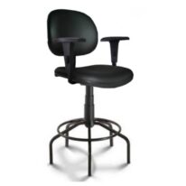 Cadeira Caixa EXECUTIVA LISA com Braços Reguláveis – (Aranha PMD) – Cor Preta – 35003 Kairós Office