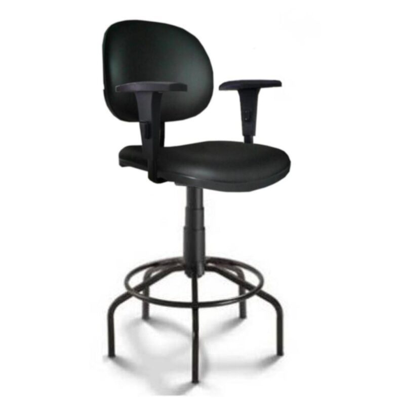 Cadeira Caixa EXECUTIVA LISA com Braços Reguláveis – (Aranha PMD) – Cor Preta – 35003 KAIRÓS OFFICE Cadeira Caixa 2