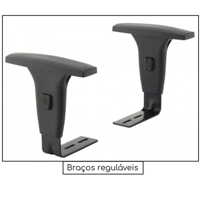 Cadeira Caixa EXECUTIVA LISA com Braços Reguláveis – (Aranha PMD) – Cor Preta – 35003 Kairós Office Cadeira Caixa 5