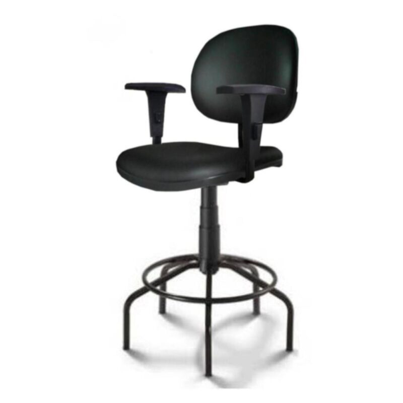 Cadeira Caixa EXECUTIVA LISA com Braços Reguláveis – (Aranha PMD) – Cor Preta – 35003 KAIRÓS OFFICE Cadeira Caixa 3