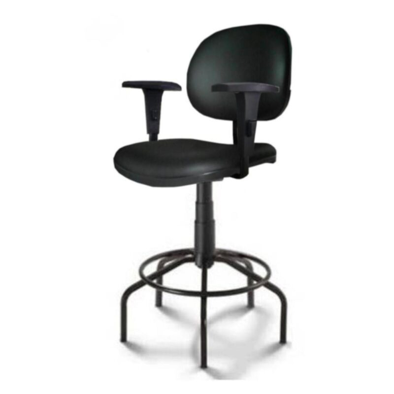 Cadeira Caixa EXECUTIVA LISA com Braços Reguláveis – (Aranha PMD) – Cor Preta – 35003 Kairós Office Cadeira Caixa 3