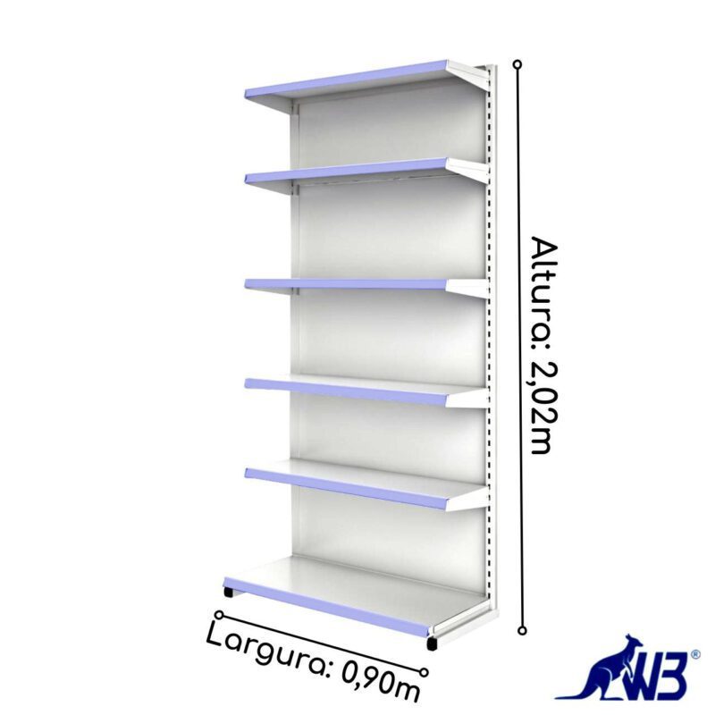 Gôndola Fácil CONTINUAÇÃO de Parede 2,02×0,90m 15008 KAIRÓS OFFICE Parede 4