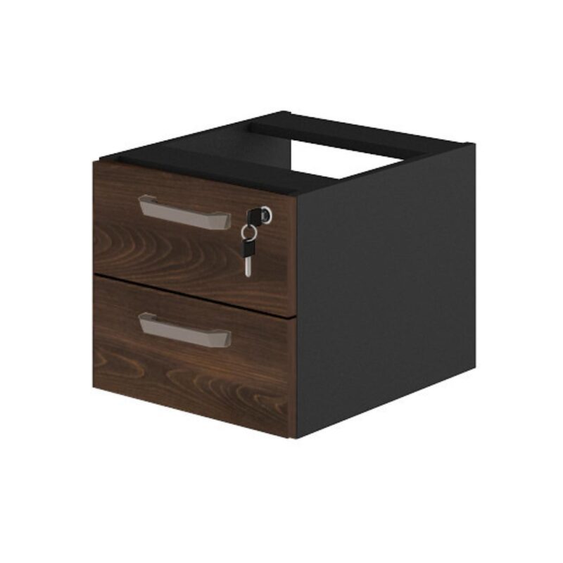 Mesa Escritório 1,50×0,60m – C/ 02 Gavetas MARSALA / PRETO – 23473 Kairós Office Linha 30 mm 5