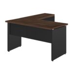 Mesa em “L” (Mesa 1,50m + Mesa Auxiliar) – S/ GAVETAS MARSALA / PRETO – 23476 KAIRÓS OFFICE Linha 30 mm 7