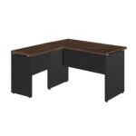 Mesa em “L” (Mesa 1,50m + Mesa Auxiliar) – S/ GAVETAS MARSALA / PRETO – 23476 KAIRÓS OFFICE Linha 30 mm 8