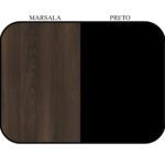 Mesa Escritório em “L” – 1,50×1,50m (Extensível) – com Armário Misto (03 Gav.) MARSALA/PRETO – 23482 Kairós Office Linha 30 mm 11