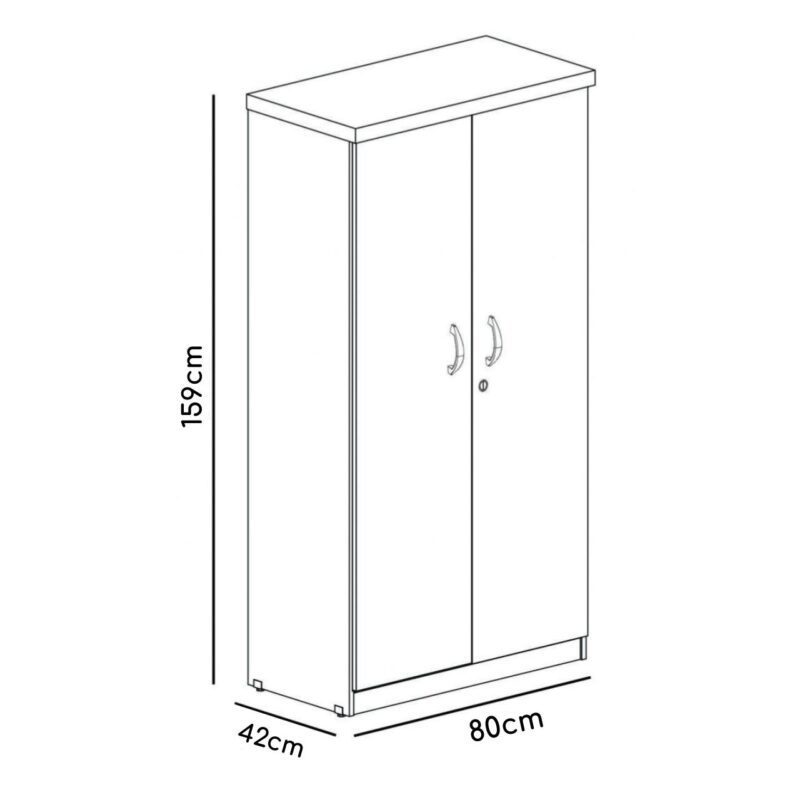 Armário Alto Fechado com 02 Portas – 1,59X0,80X0,42m – PMD – AZUL/CZ – 44102 Kairós Office JOB Azul 15 mm 4