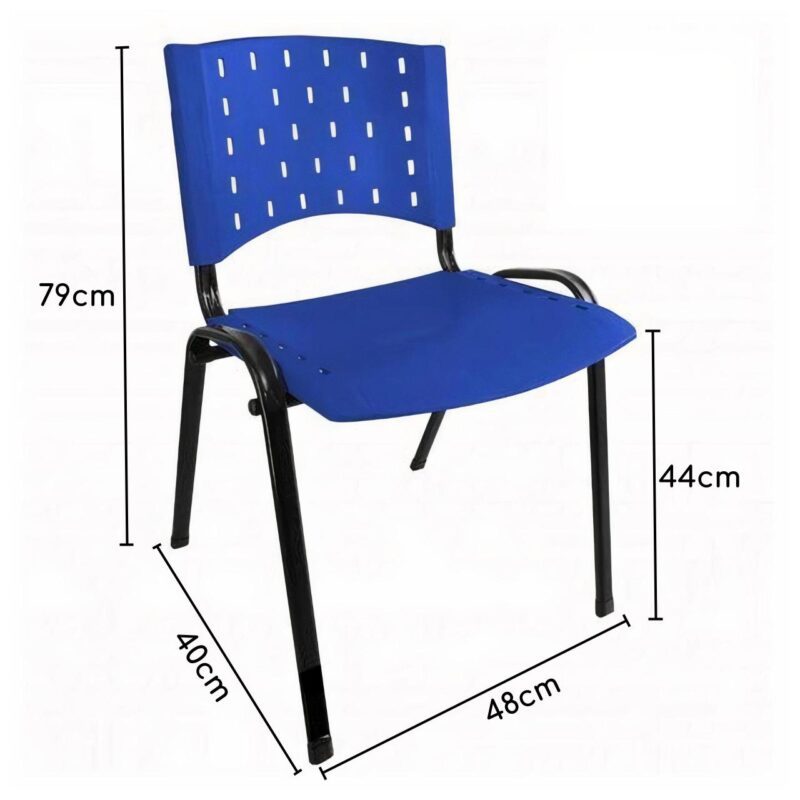 Kit 10 Cadeiras Plásticas 04 pés – COR AZUL – 24003 KAIRÓS OFFICE Plástica 5