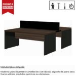Estação de Trabalho Dupla 1,20×1,35m 02 Lugares c/ Gavetas c/ ponto de tomada MARSALA/PRETO – 63090 Kairós Office Linha 30 mm 11
