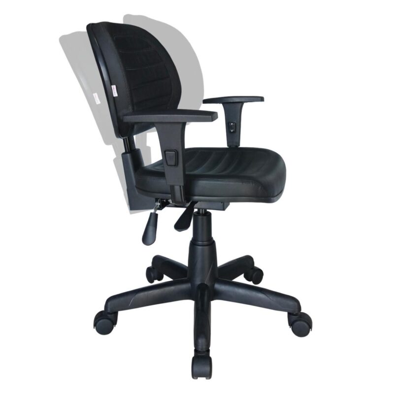 Cadeira Executiva Back System COSTURADA com Braços Reguláveis – Cor Preta – 31008 KAIRÓS OFFICE Executiva 9