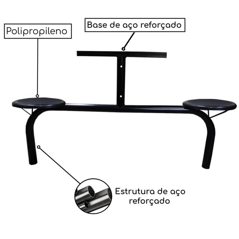 Mesa para Refeitório Fixo 04 Lugares MDP BRANCO DE 25 MM 50052 KAIRÓS OFFICE Fixo 5