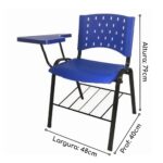 Cadeira Universitária PRANCHETA PLÁSTICA com Porta Livros – Cor Azul 32019 Kairós Office Carteira Escolar 8