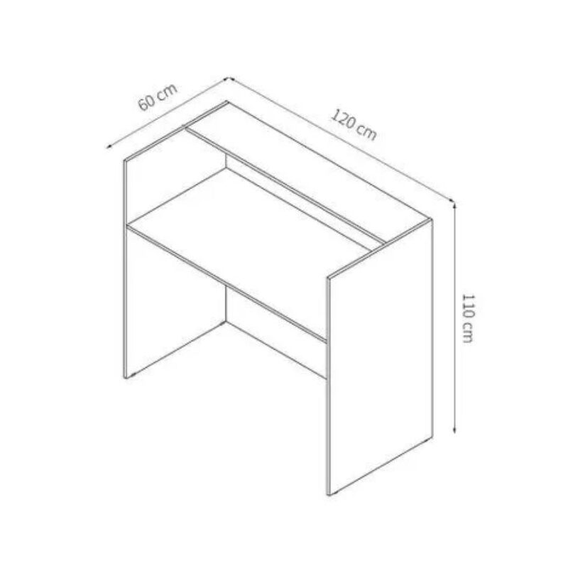 Balcão de Atendimento 1,20×0,60m- s/ Gavetas – NEW CITY – Cor Branco – 63093 KAIRÓS OFFICE Linha 15 mm 4