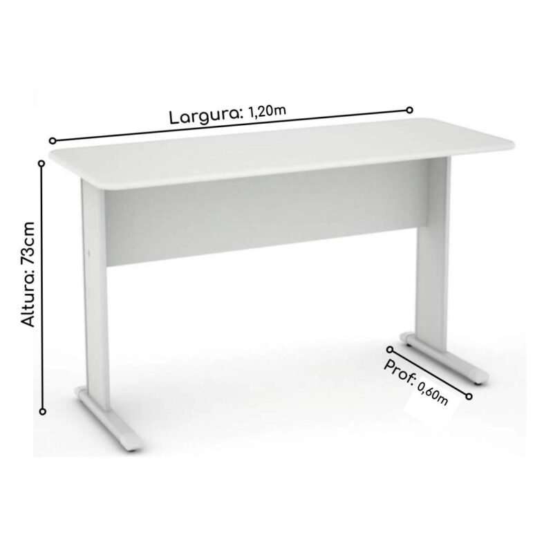 Mesa Escritório 1,20×0,60m – c/ Gavetas CINZA/CINZA – 43084 KAIRÓS OFFICE Linha 15 mm 5