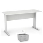 Mesa Escritório 1,20×0,60m – c/ Gavetas CINZA/CINZA – 43084 KAIRÓS OFFICE Linha 15 mm 6