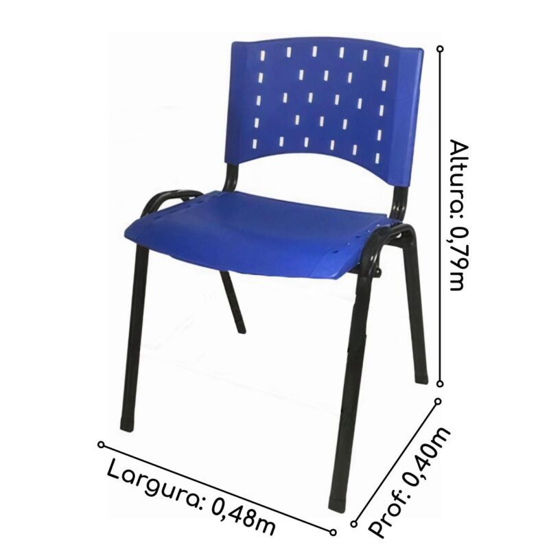 Cadeira Plástica 04 Pés – AZUL – (Polipropileno) – 31205 KAIRÓS OFFICE Plástica 3