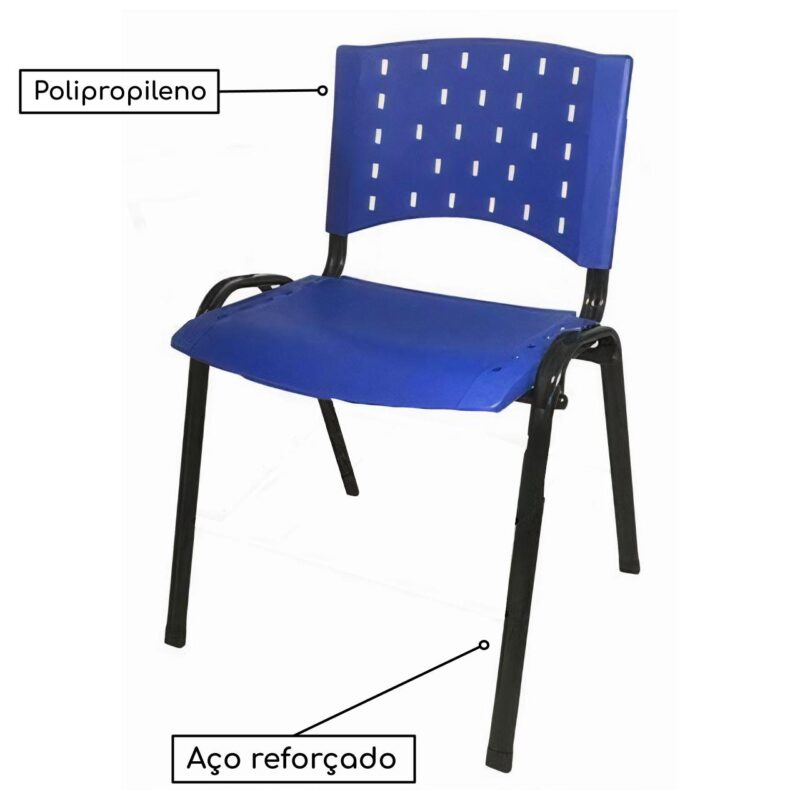 Cadeira Plástica 04 Pés – AZUL – (Polipropileno) – 31205 KAIRÓS OFFICE Plástica 5