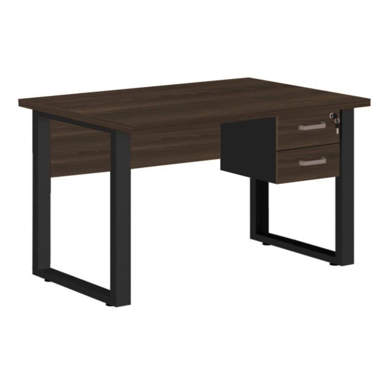 Mesa Escritório PÉ QUADRO 1,50×0,60m – C/ Gavetas – MARSALA/PRETO – 25473 KAIRÓS OFFICE Linha 30 mm 2